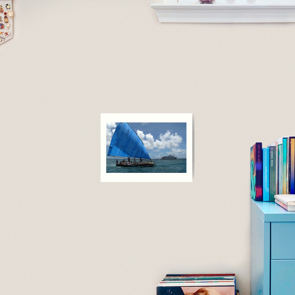 Sailing canoe at Nivani Isand Art Print