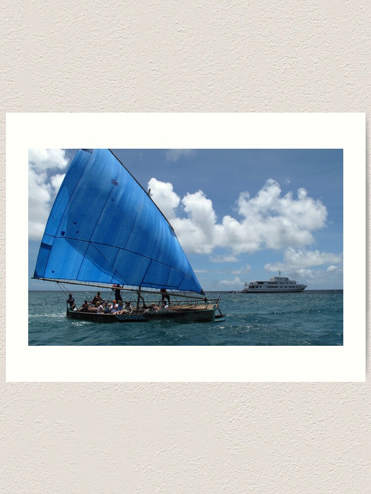 Alternate view of Sailing canoe at Nivani Isand Art Print