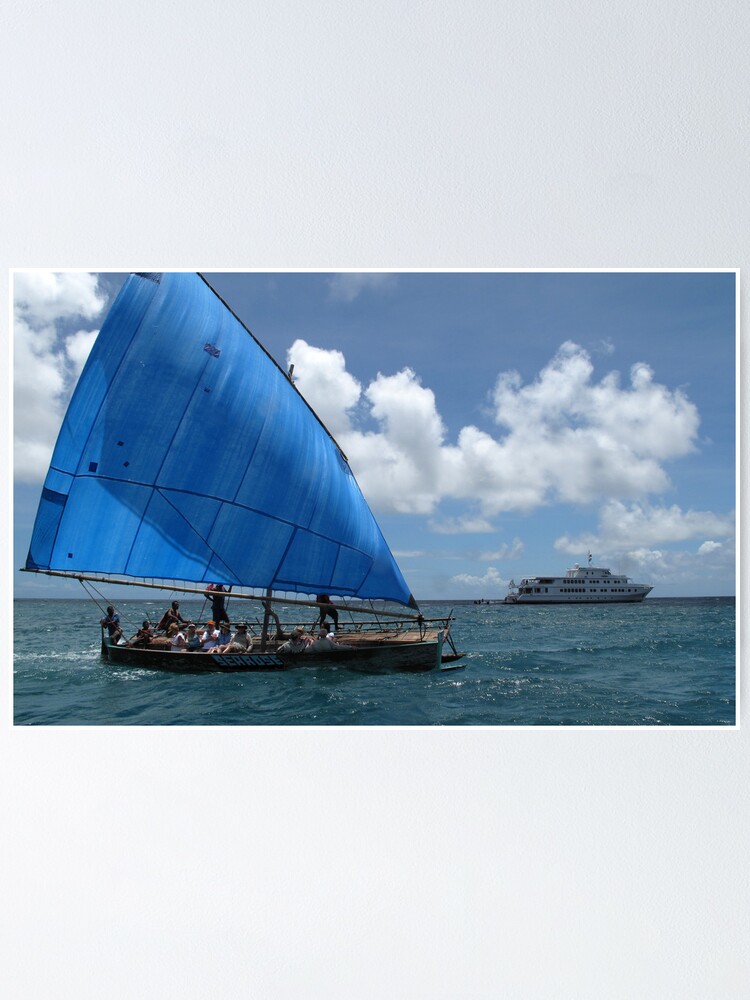 Alternate view of Sailing canoe at Nivani Isand Poster