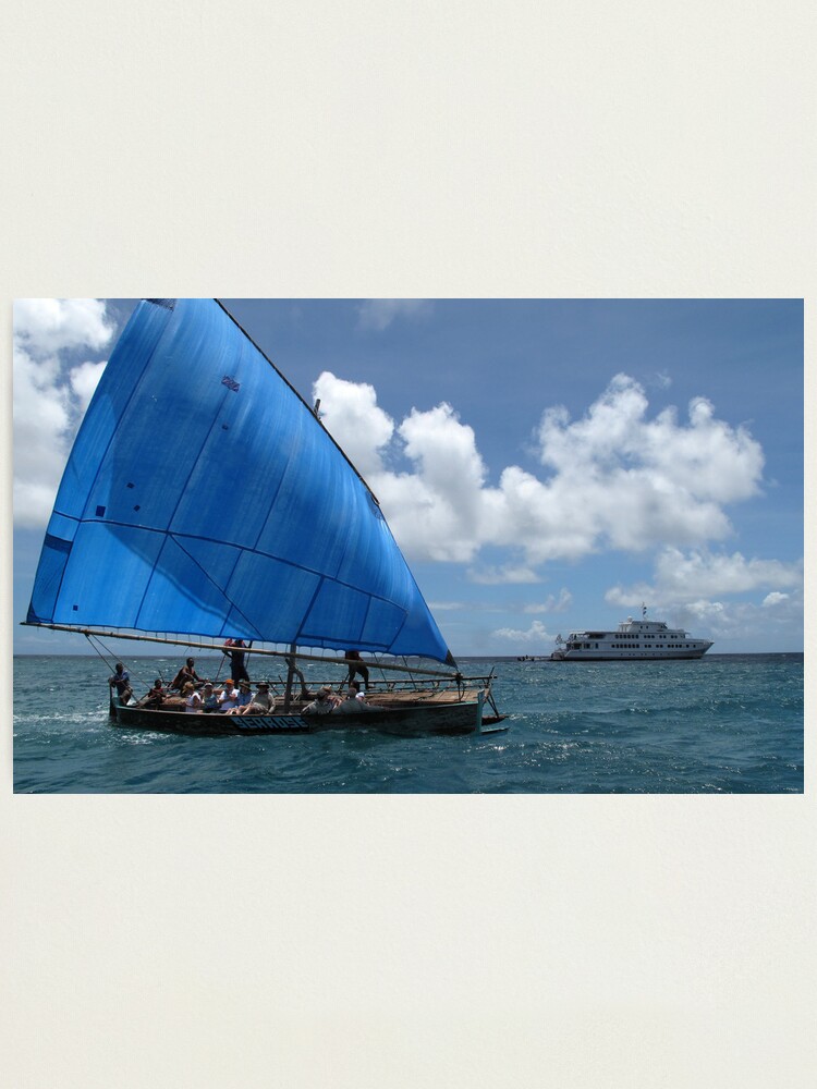 Alternate view of Sailing canoe at Nivani Isand Photographic Print