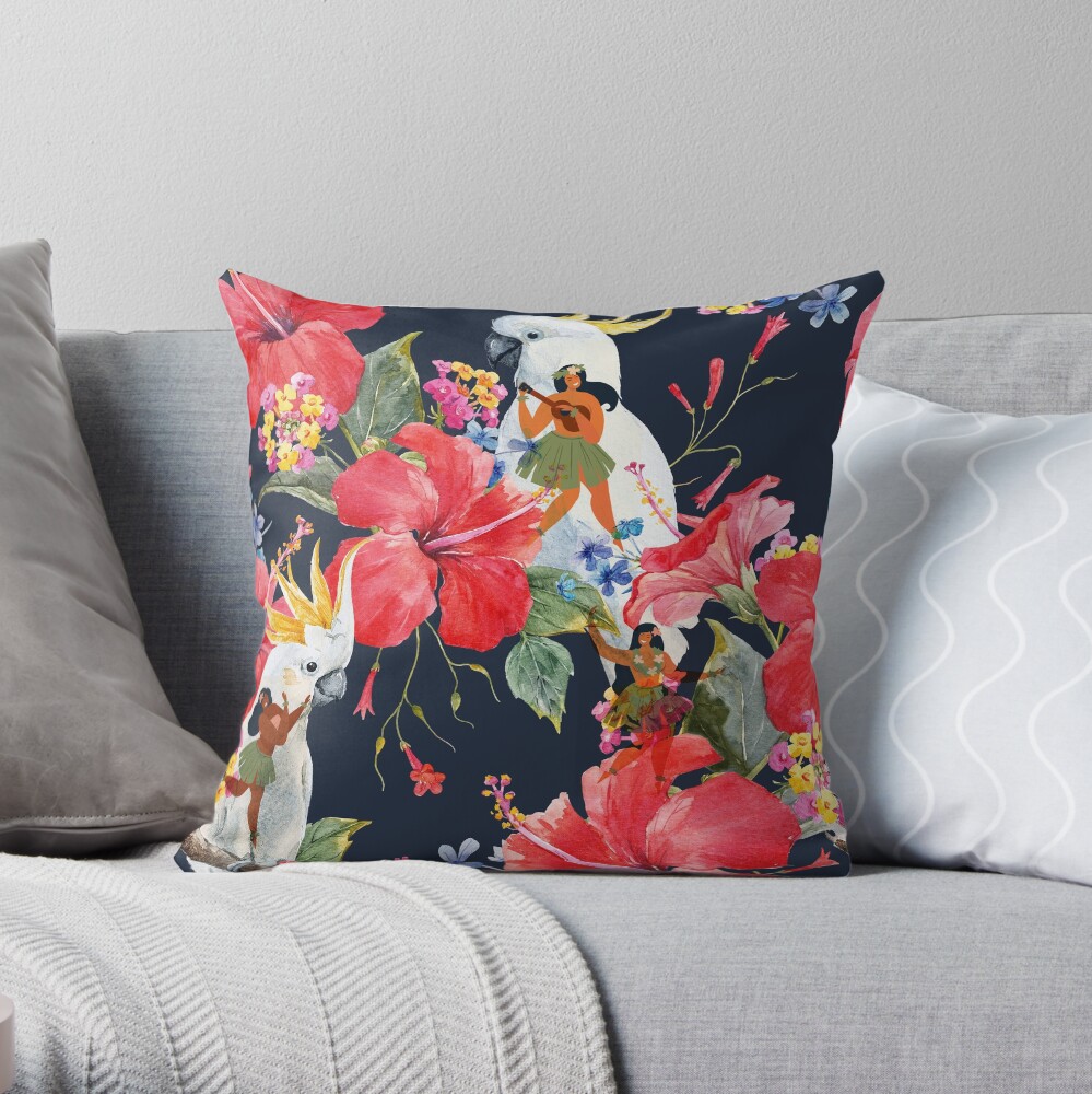 The Hula Dancers Throw Pillow