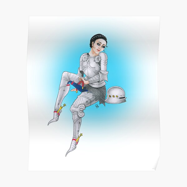 Gothic Knight Pin Up Girl (Blue) Poster