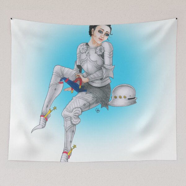 Item preview, Gothic Knight Pin Up Girl (Blue) designed and sold by Claudia-dslr.