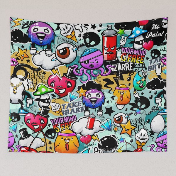 Item preview, Funny Modern Colorful Monster Cartoon Pattern designed and sold by OlympusMons.