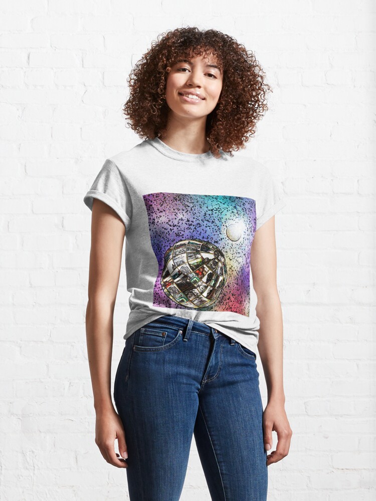Alternate view of Steam planet in chalk Classic T-Shirt
