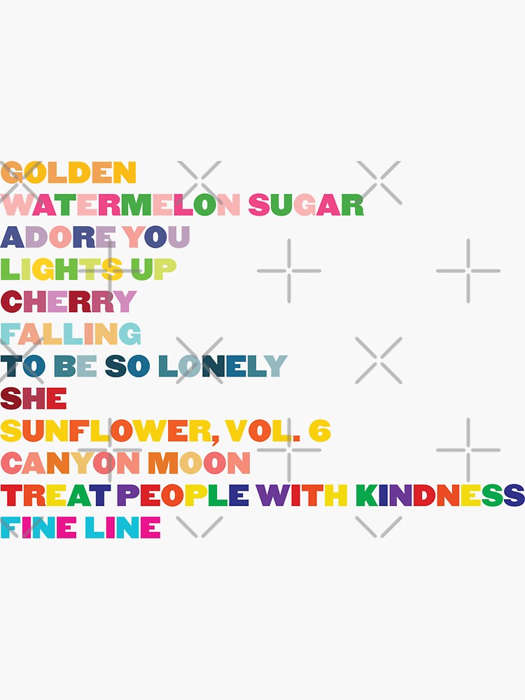 "Fine Line Song List" Sticker by dnw946 Redbubble