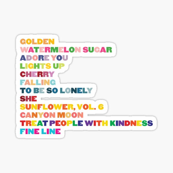 "Fine Line Song List" Sticker by dnw946 Redbubble