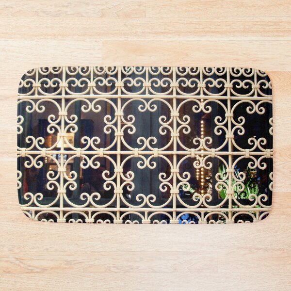 Item preview, Moroccan wrought iron gate painted yellow  designed and sold by EstelleRossetti.