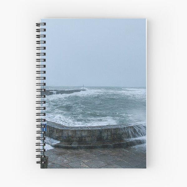 Item preview,  Porthleven Cornwall with stormy waves at the Clock tower  designed and sold by kathleenjean.