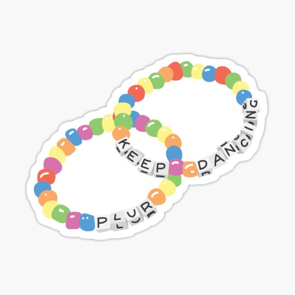 Kandi Rave PLUR Cuddle Pile Sticker for Sale by feelingfractal