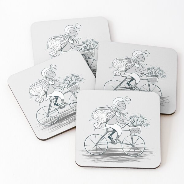 Item preview, bike girl happy cyclist designed and sold by jasmineberry.