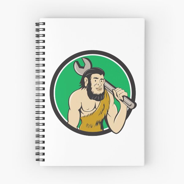 Item preview, Neanderthal CaveMan With Spanner Circle Cartoon designed and sold by patrimonio.