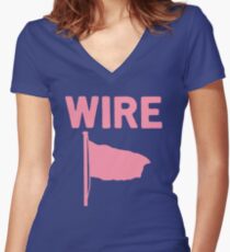 Wire - Pink Flag Women's Fitted V-Neck T-Shirt