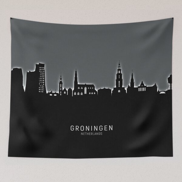 Item preview, Groningen The Netherlands Skyline designed and sold by ArtPrints.