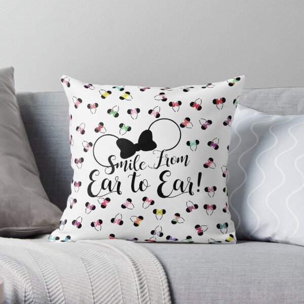 Smile from ear to ear - bow ears Throw Pillow