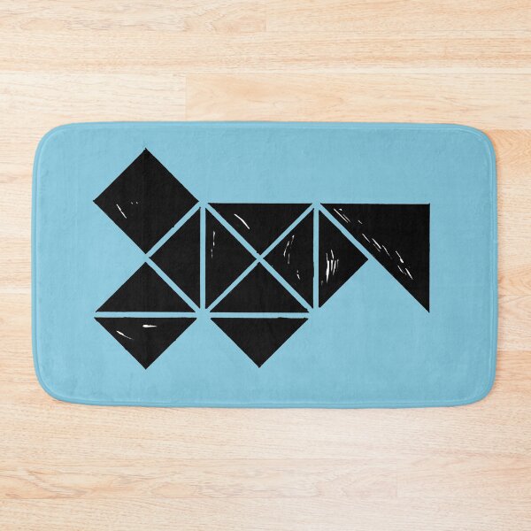Item preview, Hand Made Squares, Triangles with Ink on Paper on Warm Blue Board designed and sold by Istvan Ocztos.