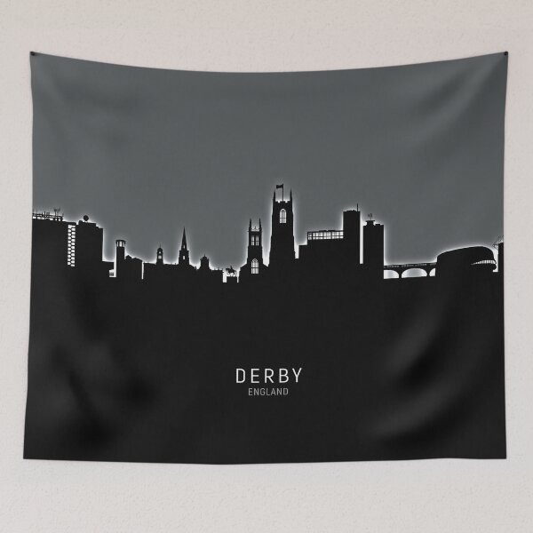 Artikelvorschau, Derby England Skyline entworfen und verkauft von ArtPrints.