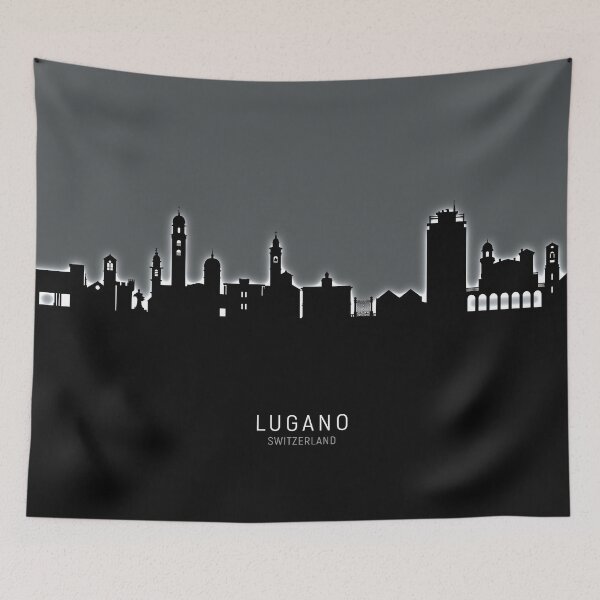 Item preview, Lugano Switzerland Skyline designed and sold by ArtPrints.