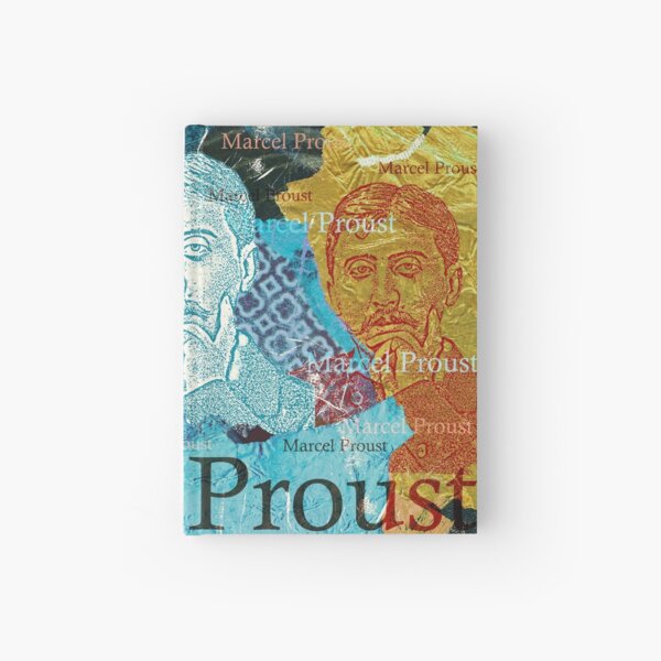 to remember his childhood.
The design by Mallybeau Mauswohn shows an aesthetic collage with a portrait of the writer Marcel Proust. A wonderful work of art for all literature lovers.
I look forward to your visit to my Redbubble shop at mauswohn.redbubb Hardcover Journal