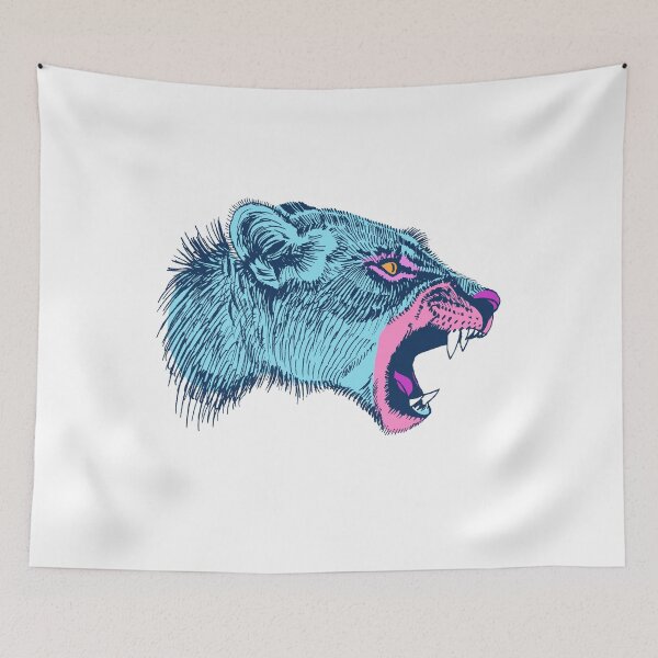 Item preview, Head of a wild cat roar designed and sold by LiliyaSavelieva.