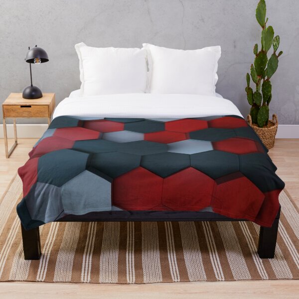 Item preview, 3D Red and Blue Hexagonal Design designed and sold by Anchit Puthran.