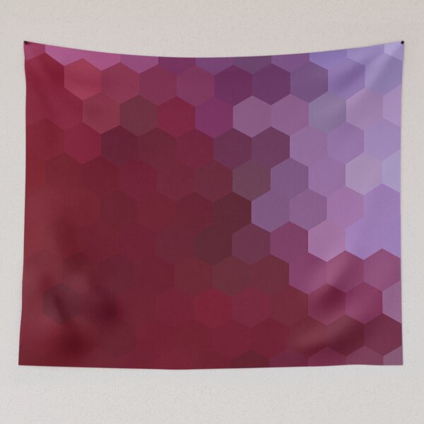 Item preview, POPPY RED AND LILAC HONEYCOMB designed and sold by EDDESIGNFORFUN.
