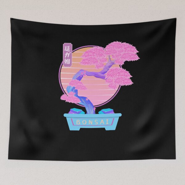 Item preview, Bonsai Tree Outrun Vaporwave Synthwave Streetwear designed and sold by ROBO MEGA.