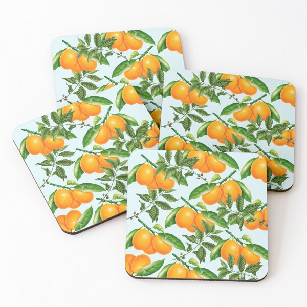 Item preview, Cute Oranges Print on Blue Background designed and sold by kapotka.