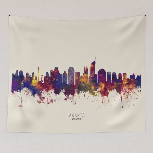 Item preview, Jakarta Skyline Indonesia designed and sold by ArtPrints.