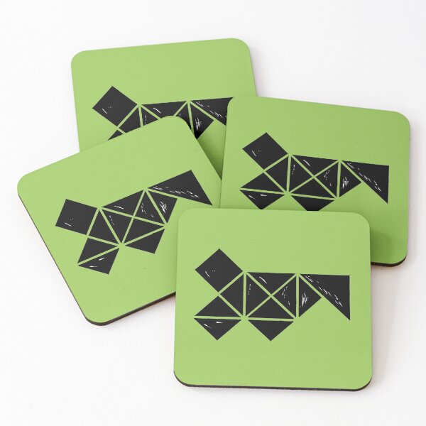 Item preview, Hand Made Squares, Triangles with Ink on Paper on Warm Green Board designed and sold by Istvan Ocztos.