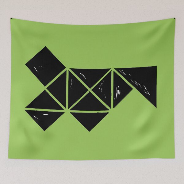 Item preview, Hand Made Squares, Triangles with Ink on Paper on Warm Green Board designed and sold by Istvan Ocztos.