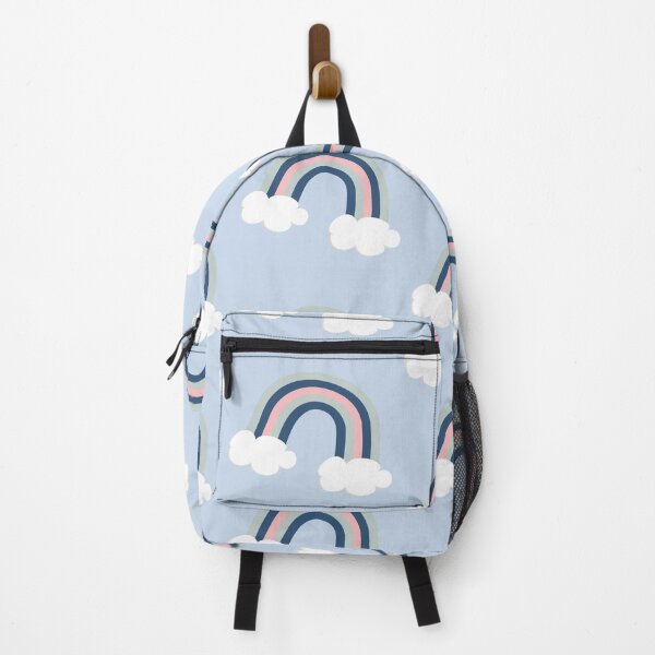 Item preview, clouds and rainbows pattern in soft blue and pink designed and sold by studioMoSa.