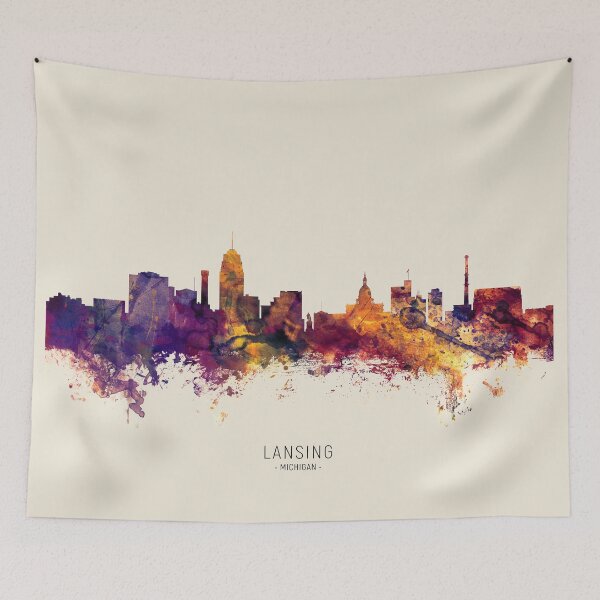 Item preview, Lansing Michigan Skyline designed and sold by ArtPrints.