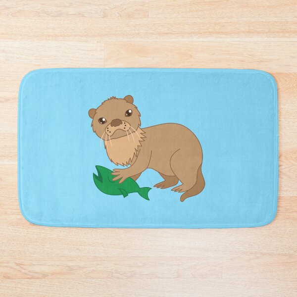 Item preview, Super cute floofy otter with a fish designed and sold by jazzydevil.