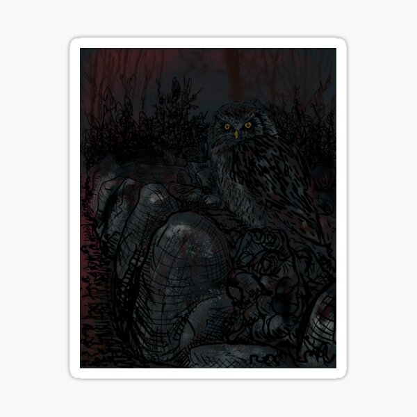 The Owl sat on the Dolmen Sticker