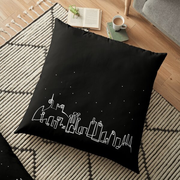 Barcelona Skyline de noche Cojines de suelo