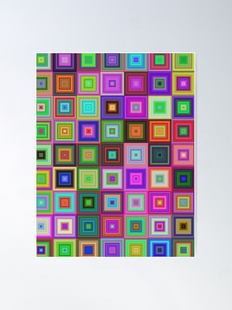 colorful funky square pattern Poster for Sale by gadgetworks1984