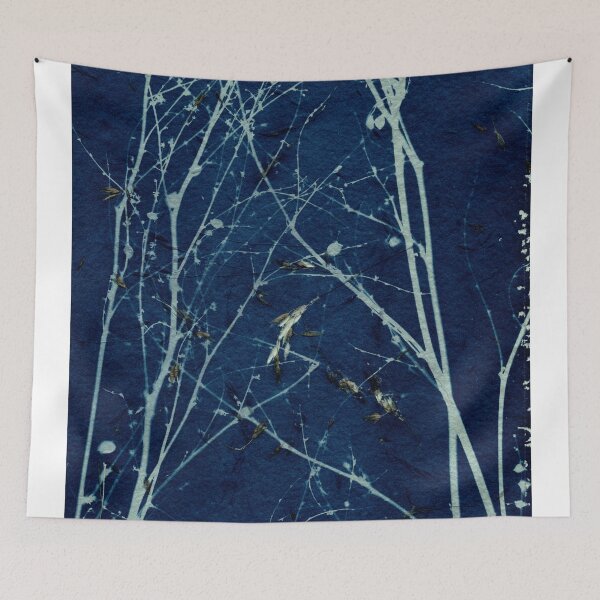 Item preview, Botanical blue floral vintage style handmade print 52 designed and sold by KasparekFineArt.