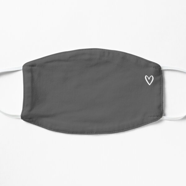 Grey Small Heart Flat Mask