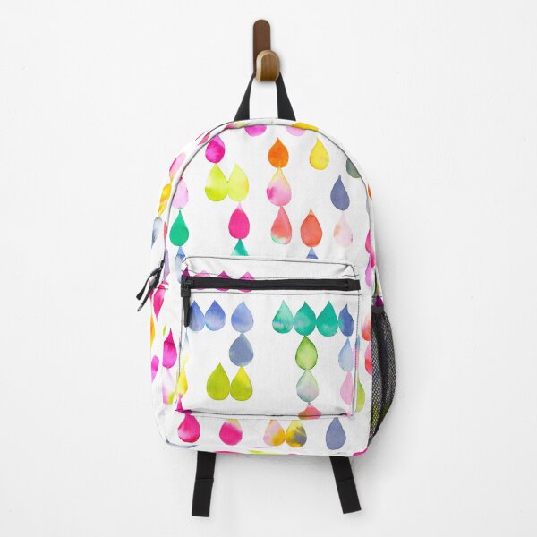 Item preview, Multicolored rain drops - Rainbow storm painted with watercolor designed and sold by ninoladesign.