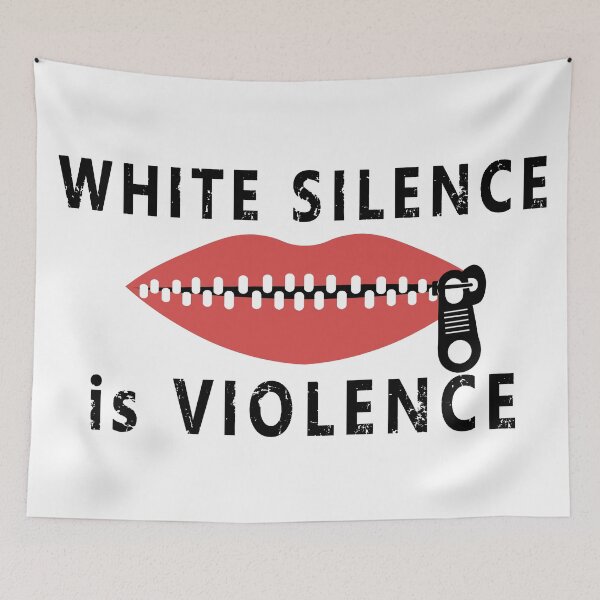 Item preview, White Silence Is Violence - Lips Closed - Speak Out - Speak Up designed and sold by AdlDisEye.