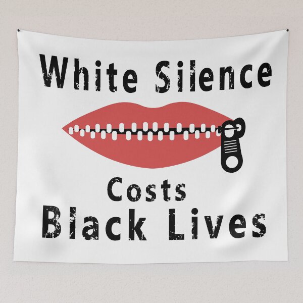 Item preview, White Silence Costs Black Lives - Lips Closed - Speak Out - Speak Up designed and sold by AdlDisEye.