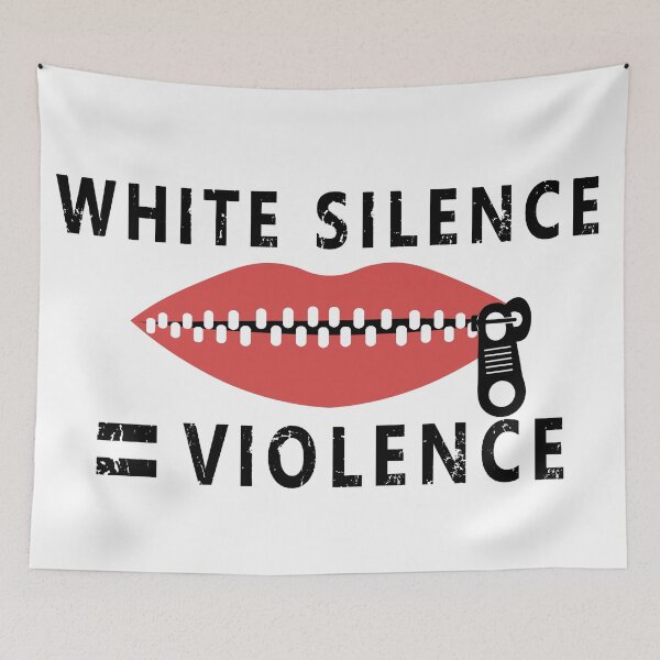 Item preview, White Silence = Violence - Lips Closed - Speak Out - Speak Up designed and sold by AdlDisEye.
