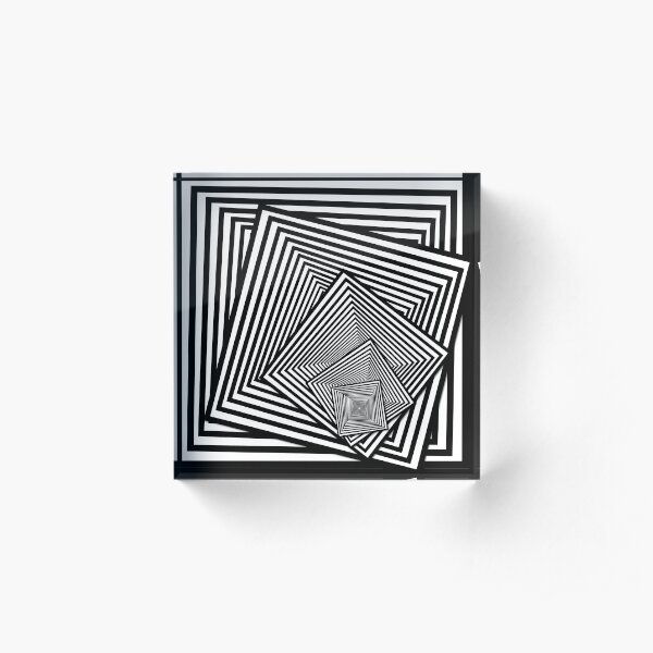 Twisting optical squares 3 Acrylic Block