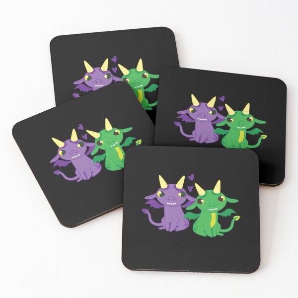 Item preview, Green and purple love dragons designed and sold by jazzydevil.