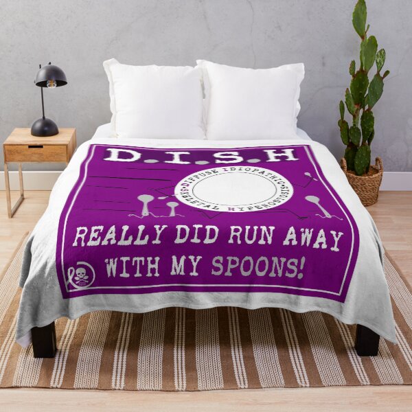 Item preview, Spoonie Species: "DISH ran away with SPOONS" (purple) designed and sold by spoonie-species.