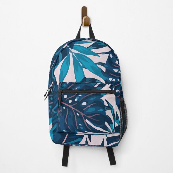 Seamless pattern with tropical plants leaves Backpack