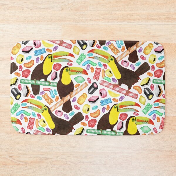 Item preview, Toucandy - rainbow sweets and licorice surround tropical toucans on candy canes designed and sold by Perrin Le Feuvre.