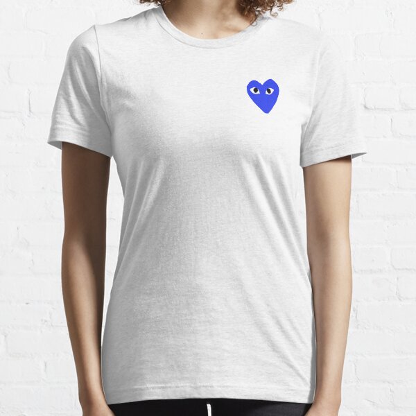 cdg blue heart shirt