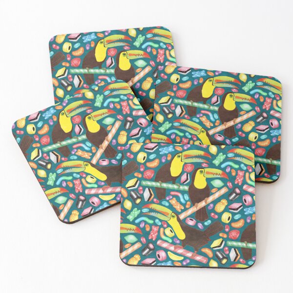 Item preview, Toucandy - rainbow gummies, jelly beans and licorice surround tropical toucans on candy canes designed and sold by Perrin Le Feuvre.